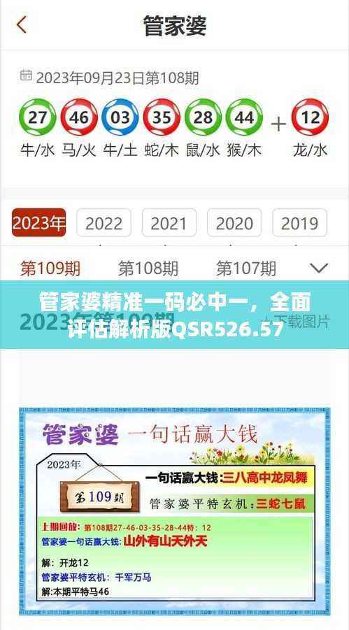 管家婆精准一码必中一,全面评估解析版QSR526.57