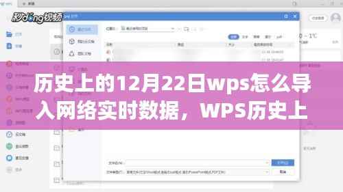 WPS历史上的12月22日,网络实时数据导入功能深度评测与介绍