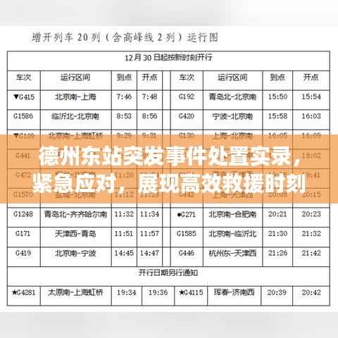 德州东站突发事件处置实录,紧急应对,展现高效救援时刻
