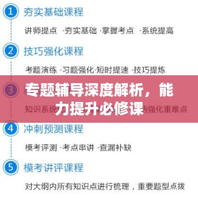 专题辅导深度解析,能力提升必修课